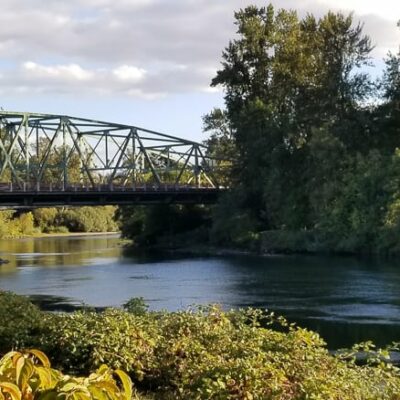 bridge over the Willamette River. Eugene, OR