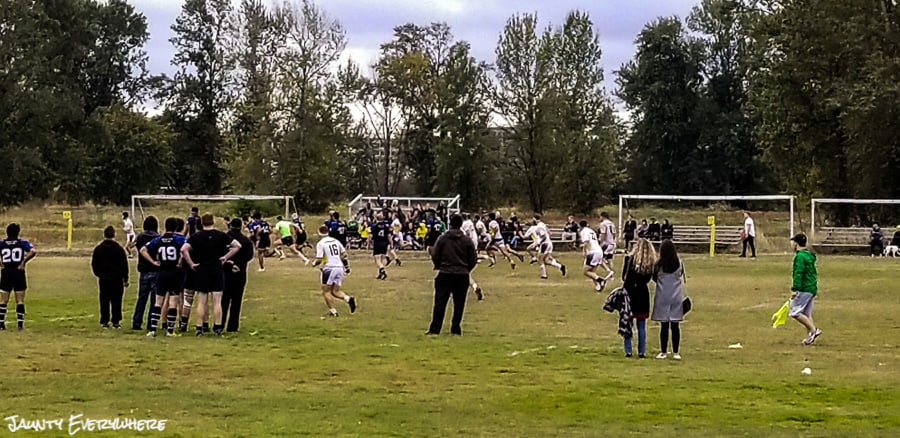 Rugby match in Alton Baker Park, Eugene, OR