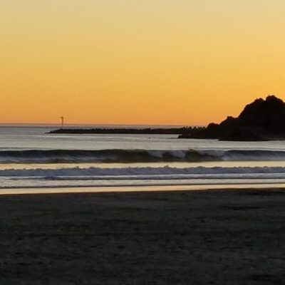 Crescent Beach at sunset in Crescent City California