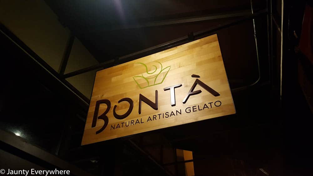 Bonta Gelato restaurant sign