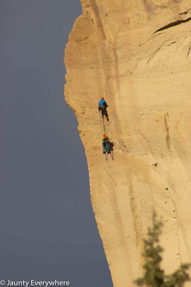 climbers on a rock face