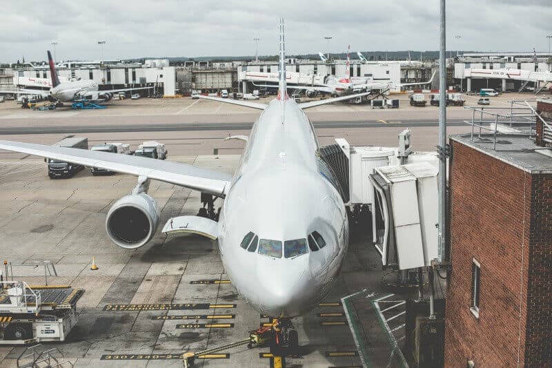 airplane at the loading dock