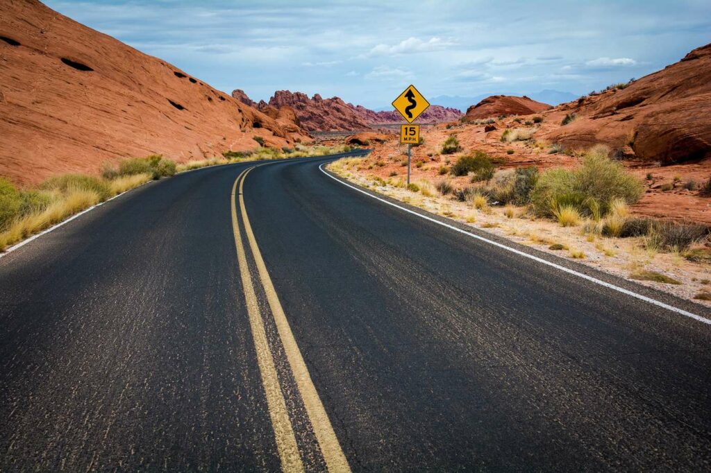 Road disappearing into the distance.