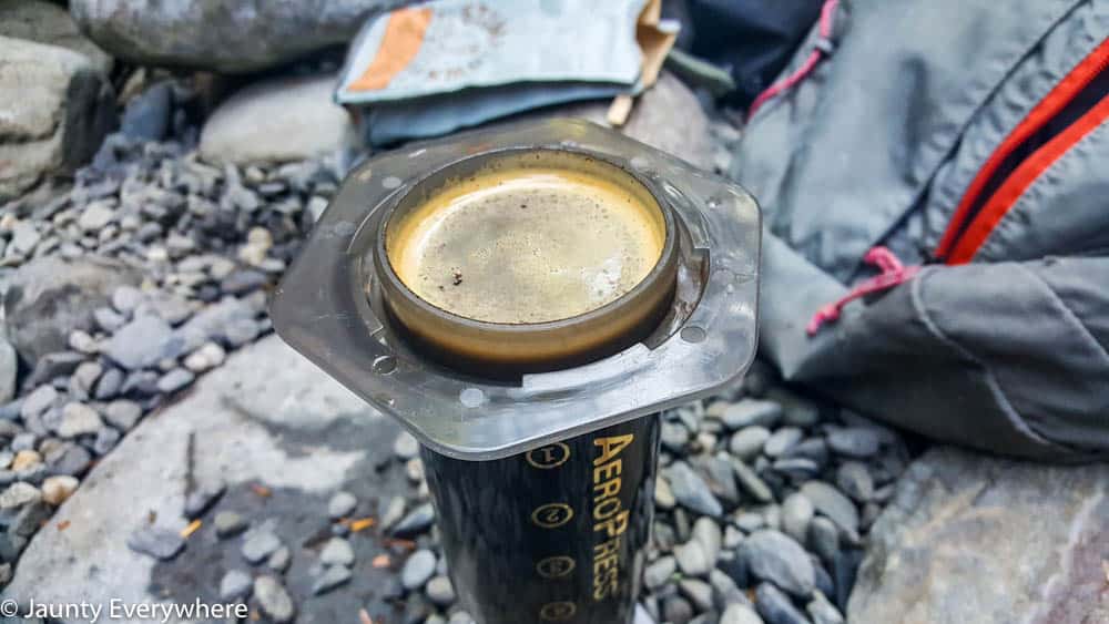 Aeropress coffee. Time for coffee.  Backpacking tips for beginners.