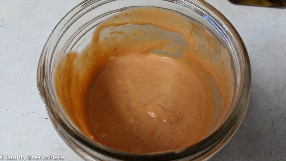 Spicy mayo in a jar