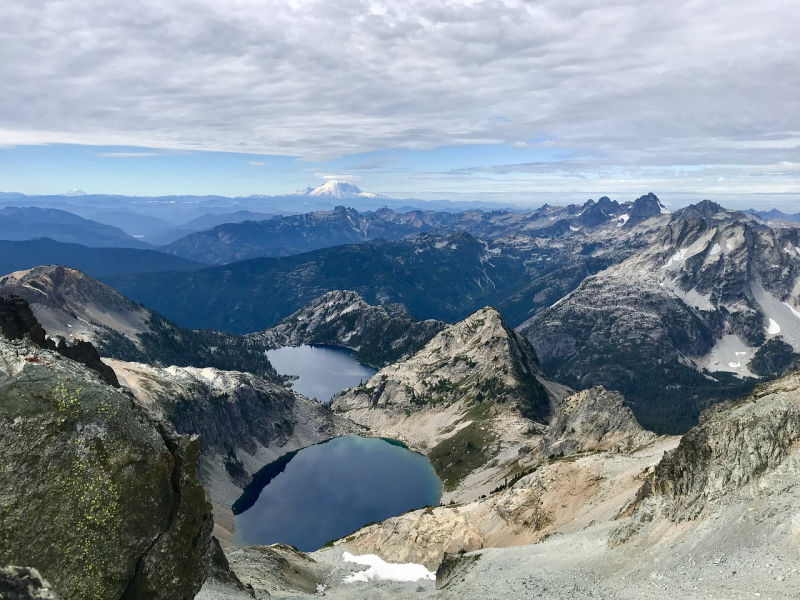 series of alpine lakes on Mt. Rainier
