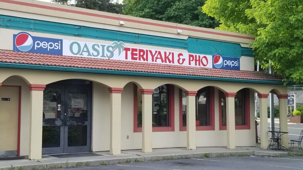 oasis teriyaki restaurant facade