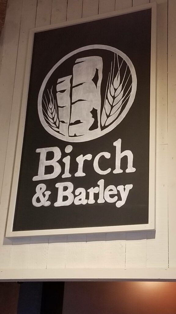 front door of Birch and Barley restaurant