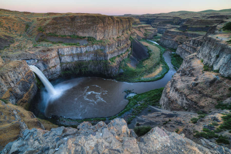 overhead view of Palouse Falls