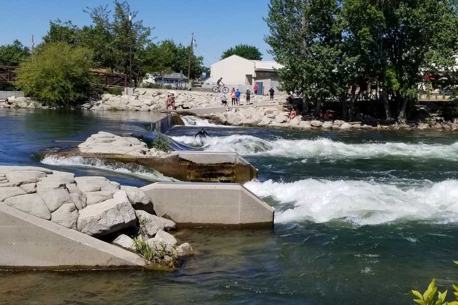 man made rapids on the Boise River Greenbelt