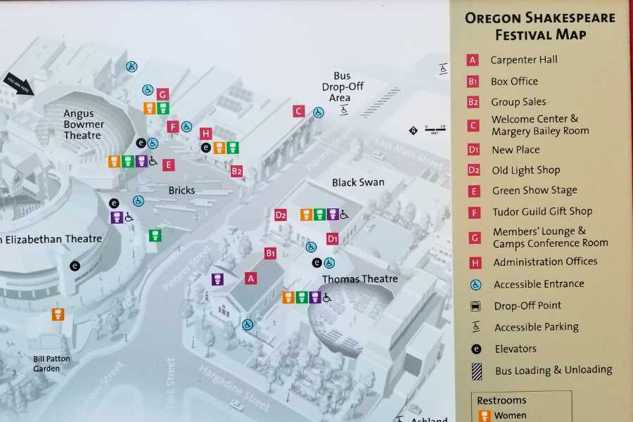 map of the Oregon Shakespeare Festival campus