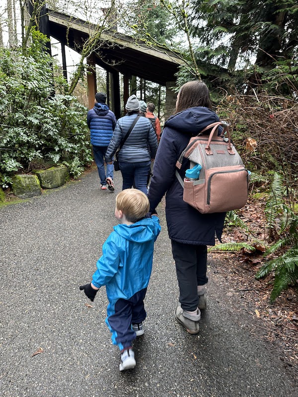 the whole family going on a trip to the Oregon Zoo
