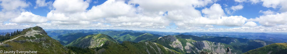 Panoramic view of the mountains from Silver Star Mountain in the Columbia River Gorge